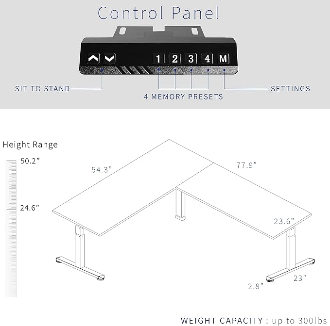 VIVO Electric 78 x 55 inch Square Corner Memory L Shaped Stand Up Desk, White Table Top, White Frame, Corner Height Adjustable Workstation, 3E-S Series, DESK-KIT-3E5SW