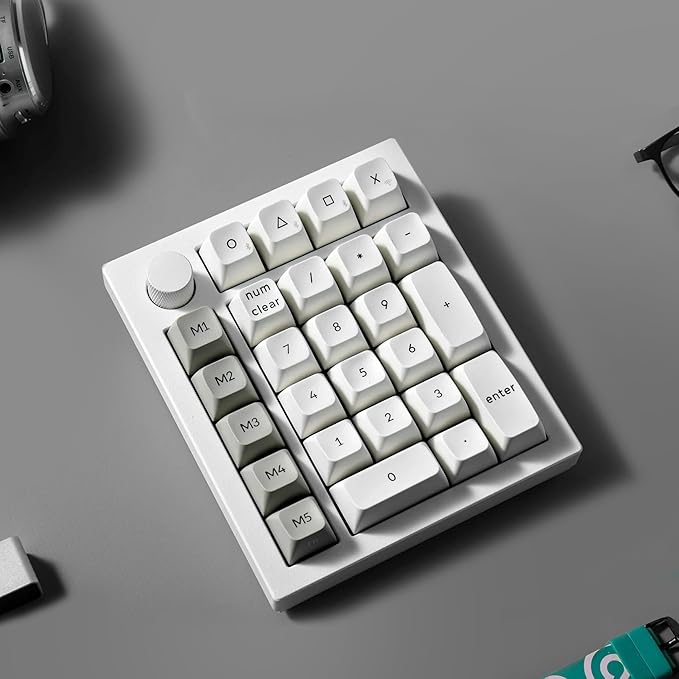 Keychron Q0 Max Wireless Custom Mechanical Numpad, 2.4 GHz/Bluetooth 5.1/Wired QMK Number Pad, RGB Hot-Swappable with Gateron Red Switch for Laptop Mac Windows Linux - White