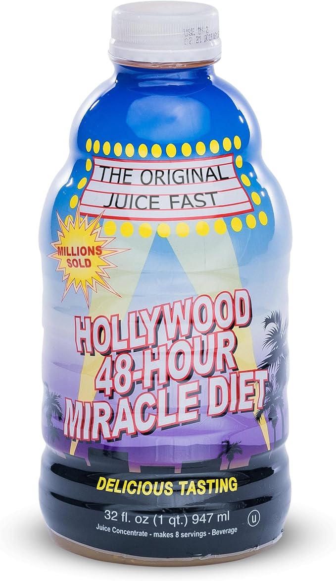 Hollywood diet - 48-Hour Miracle Fruit Juice Cleanse Diet 1-Pack, Detox Cleanse for Weight Loss & Rejuvenation, Food Replacement, Fast Acting Diet, Weight Loss Drink, 32 Fl. Oz.