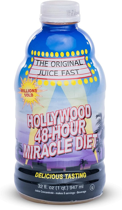 Hollywood diet - 48-Hour Miracle Fruit Juice Cleanse Diet 1-Pack, Detox Cleanse for Weight Loss & Rejuvenation, Food Replacement, Fast Acting Diet, Weight Loss Drink, 32 Fl. Oz.