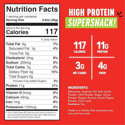 The Only Bean Crunchy Roasted Edamame Snacks Pack (Sriracha), Protein Keto Food, Gluten Free, Asian Japanese Snacks, Hot Spicy Snack, 0.9oz 10 Pack