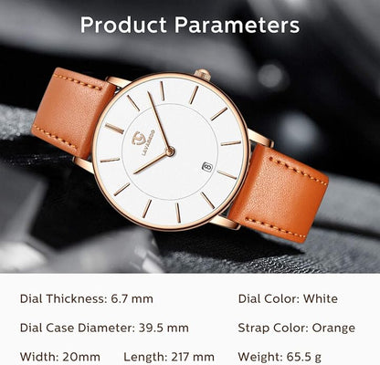BEN NEVIS Watch, Mens Watch, Minimalist Fashion Simple Wrist Watch Analog Date with Leather Strap
