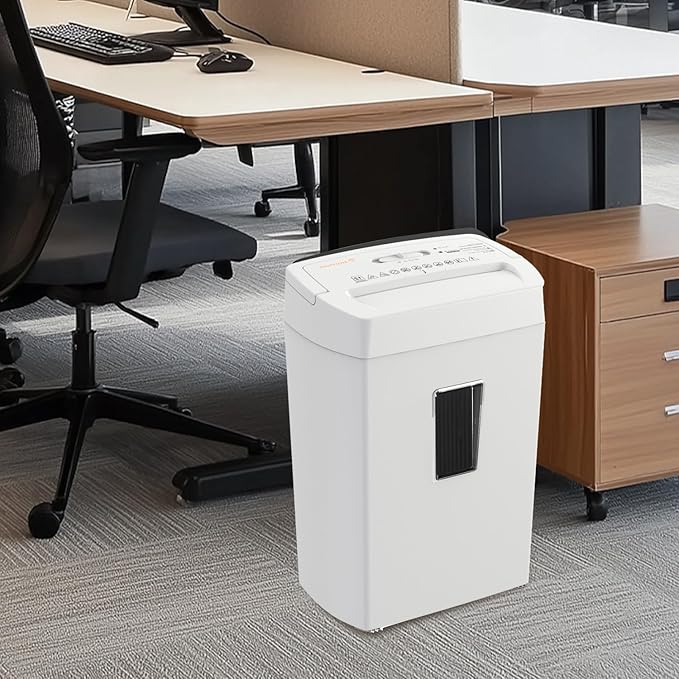 Bonsaii 11-Sheet Crosscut Paper Shredder, P-4 Security, 5-Min Run, Overheat Protection, 5.5-Gal Bin, Black/White