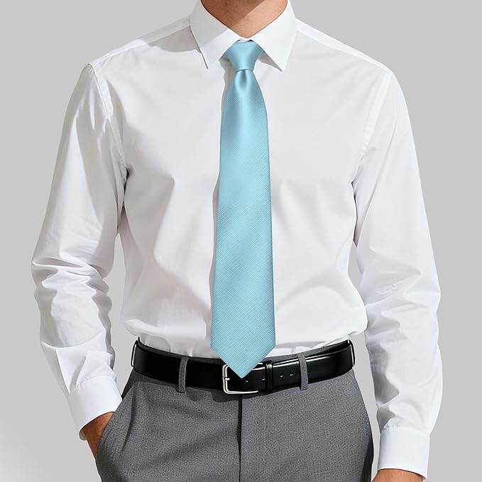 Fineknot Black Ties for Men, Formal Neckties for Men, Solid Color Mens Ties for Business, Wedding, Party, Mens Neck Tie