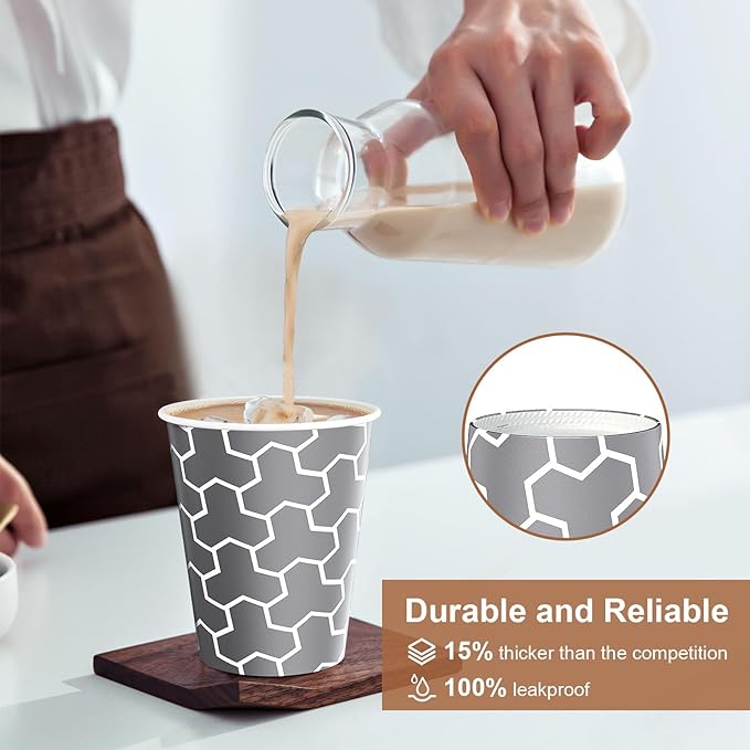 240 Count 10 oz Paper Coffee Cups, Disposable Paper Cups, Hot/Cold Beverage Drinking Cups for Water, Coffee, Tea, Juice