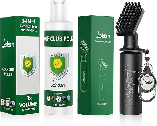 Pro Golf Club Cleaning Kit with Golf Club Cleaner Brush and 10 Oz Golf Club Polish, Cool Golf Accessories Gifts for Men Unique Golf Stuff Golf Bag Accessories Golf Gear