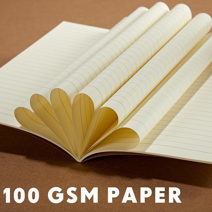Mimorou 100 Pcs Kraft Notebook Journals 5.5 Inch x 8.3 Inch A5 Softcover Notebooks Bulk for Writing Sketch Office Notepad with 60 Pages 30 Sheets (Dark Brown,Lined)