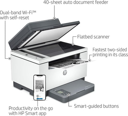 HP Laserjet MFP M234sdw Wireless Monochrome All-in-One Printer with Built-in Ethernet & Fast 2-Sided Printing, Instant Ink Ready (6GX01F) (Renewed)