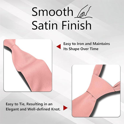 Fineknot Black Ties for Men, Formal Neckties for Men, Solid Color Mens Ties for Business, Wedding, Party, Mens Neck Tie