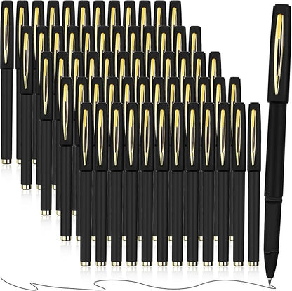 Outus 60 Pcs Black Gel Ink Pens Rollerball Pens Bulk 0.5mm Black Pen Bulk Ultra Fine Point Roller Ball Pens Gel Pens for Office, School, Writing, Taking Notes, Sketching