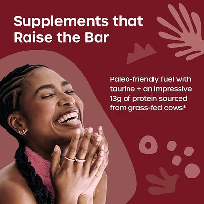 Fx Bone Broth Protein Bar - 13g Protein with Taurine + Grass Fed Collagen for Healthy Aging, Skin + Gut Health - 0g Sugar, Chocolate Crunch Flavor (12 Bars)