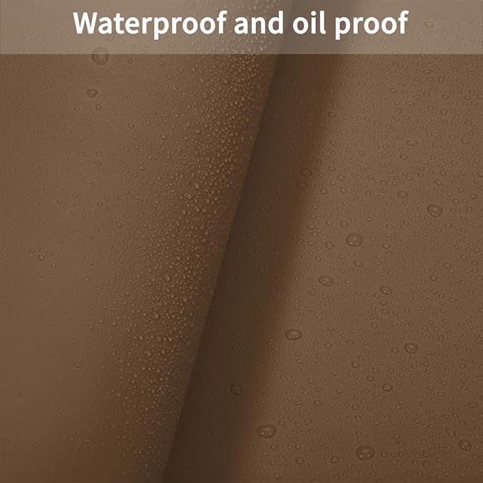 Leather Table Cover,1.8mm Thick,42x96 Inch Table Protector,Table Protector for Dining Room Table,Dining Table Cover,Table Cover Protector.(Mud Color+Champagne Gold,42x96)
