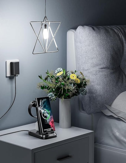 VCVS 36W USB C Super Fast Charging Station for Samsung Phones Watches Earbuds, 3 in 1 Charger for Samsung Galaxy Watch Ultra/7/6/5/4/3, Galaxy S24/S23/S22/21/20,Note20/10,Z Fold/Flip 5/4,USB-C Buds