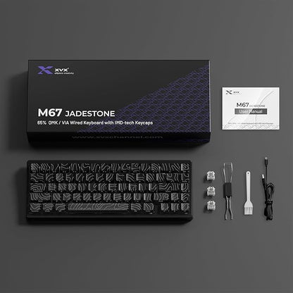 XVX M67 60% Keyboard with IMD Keycaps, QMK/VIA Topographic Gaming Keyboard, Wired Mechanical Key Board, RGB Custom Gasket Hot Swappable, for Windows & Mac, Interstellar Black