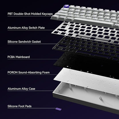 MelGeek MADE68 Pro Wired Keyboard, Hall Effect Magnetic Switch Gaming Keyboard, 65% Compact Rapid Trigger, Hot-Swappable, RGB Snap Tap & Adjustable Actuation, Online HIVE Custom (Purple)