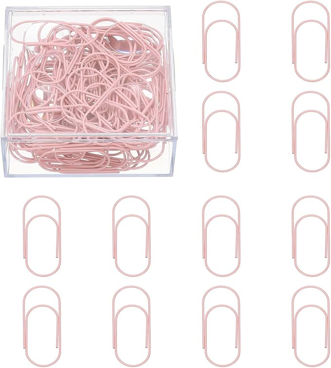 PATIKIL 100 Pcs Paper Clip, 2inch Non-Skid Metal Paper Clamp Clips Large for Office Supplies Craft Scrapbook Document Note Sorting, Electroplating, Pink