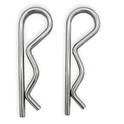 2 Pcs Heavy Duty Stainless Steel Cotter Pin R Clip Large Spring Retaining Wire Hair Pins Hitch Pin Clips Large Carter Pins for Trailer Pin Clips Lock System M5x100 keeper 4 inch Pin Keeper Pins