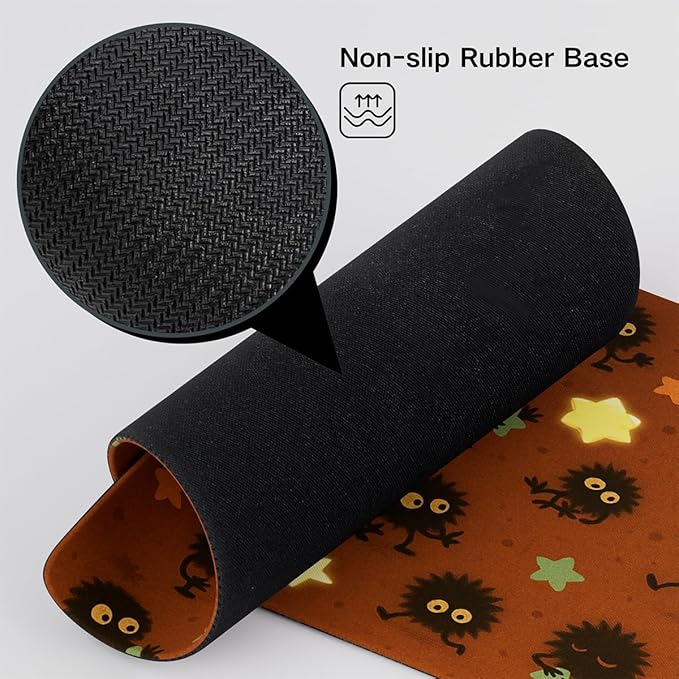 Large Mouse Pad, Desk Mat,Extended Non-Slip Keyboard Mouse Pad Waterproof Office Desk Pad 27.5" x 11.8" Anime Mouse Pads(Black Coal Ball)