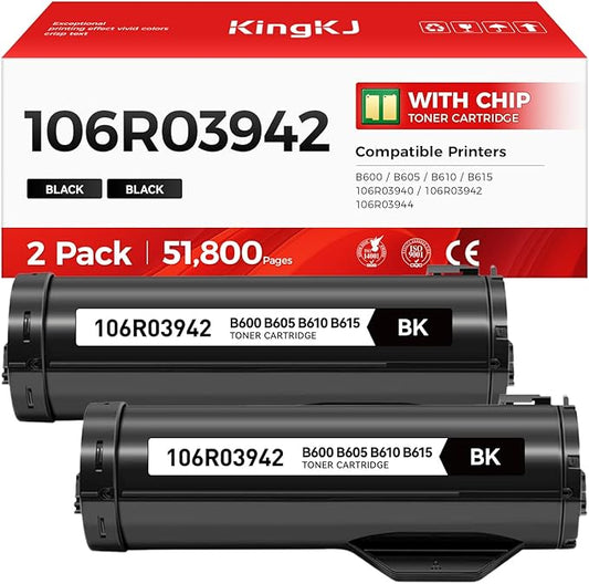 VersaLink B600 B610 Black High Capacity Toner Cartridge 2-Pack Replacement for Xerox 106R03940 106R03942 106R03944 Toner Compatible for Xerox VersaLink B600 B605 B610 B615 Laser Printer Ink All-in-One