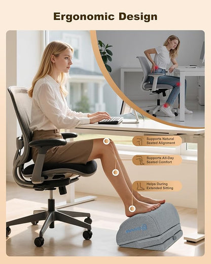 Comfier Foot Rest Under Desk at Work with Heat,Vibration,Foot Heater Foot Warmer,3 Height Under Desk Foot Rest for Office Chair,Gaming Chair Footstool, Ergonomic Heated Footrest,Computer Desk Use