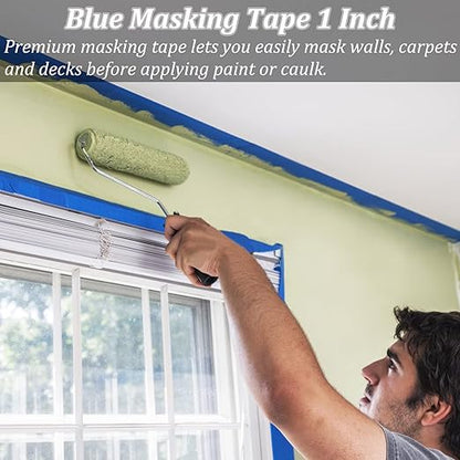 6 Rolls Painters Tape, Blue Tape, 1.88inch x 60.1yds, Premium Blue Painter's Tape Masking Tape, Multi-Surface Painting Tape for Indoor&Outdoor Use, DIY Crafts Arts, Labeling, Decorations, Easy Removal