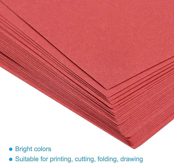MECCANIXITY 50 Sheets Colored Copy Paper 8.3 x 11.7Inch Printer Paper 80gsm Bright Red for Office Printing, Document Copying, Invitations, Forms, Art Projects