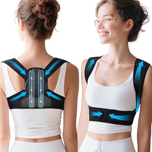 Posture Corrector for Women, Adjustable Back Straightener with Enhanced Support, Invisible Under Clothes, Breathable Upper Back Brace for Neck, Back Pain Relief, Correct Hunchback, Slouching, L/XL