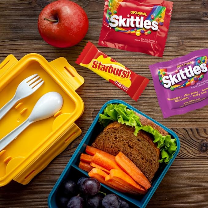 SKITTLES Original, SKITTLES Wild Berry STARBURST & LIFE SAVERS Hard Candy Fun Size Fruity Candy Assortment, 135 Ct Bulk Bag Christmas Candy