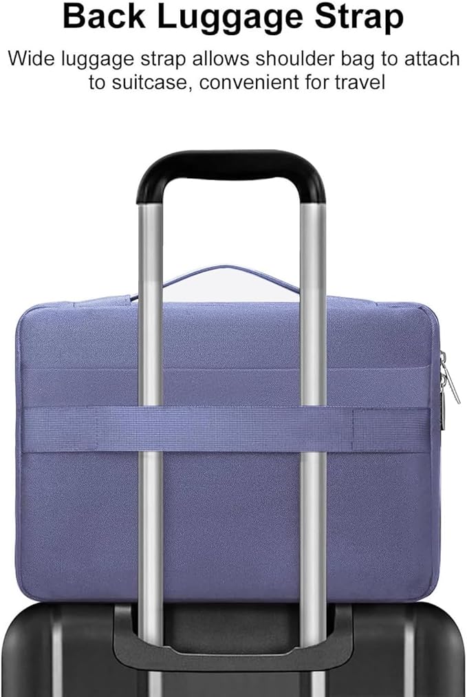 MOSISO 360 Protective Laptop Case 13.3 inch, 13-13.3 inch Laptop Sleeve Compatible with MacBook Air/Pro 13 / Pro 14, HP Dell ASUS Lenovo,Side Open Bag with 2 Raised&1 Flapover Pockets, Lavender Gray