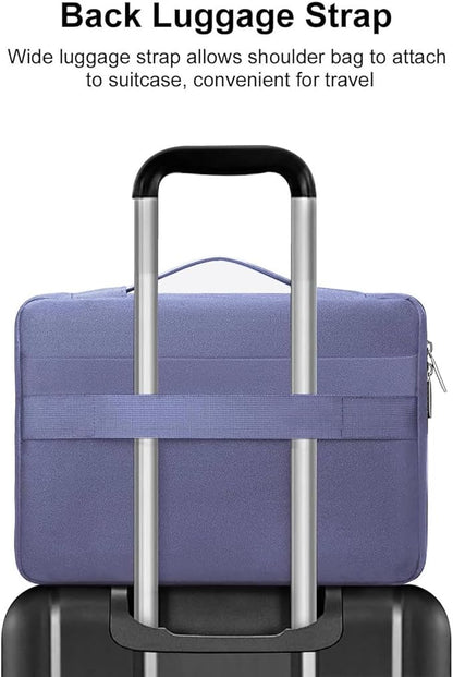MOSISO 360 Protective Laptop Case 13.3 inch, 13-13.3 inch Laptop Sleeve Compatible with MacBook Air/Pro 13 / Pro 14, HP Dell ASUS Lenovo,Side Open Bag with 2 Raised&1 Flapover Pockets, Lavender Gray