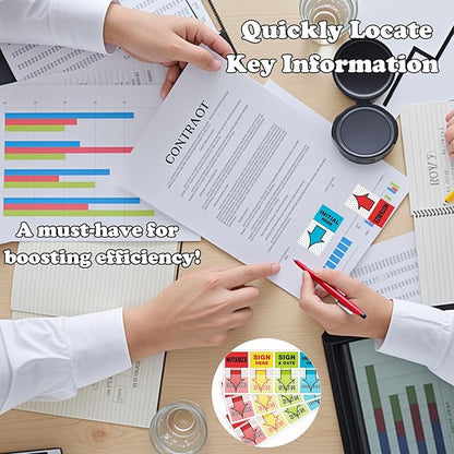 1000pcs Sign Here Tabs Sign Here Stickers Sign Here Flags Sign Here Notarize Initial Here Sign and Date for Office School Notebook Annotating Books Notary Books (1000)