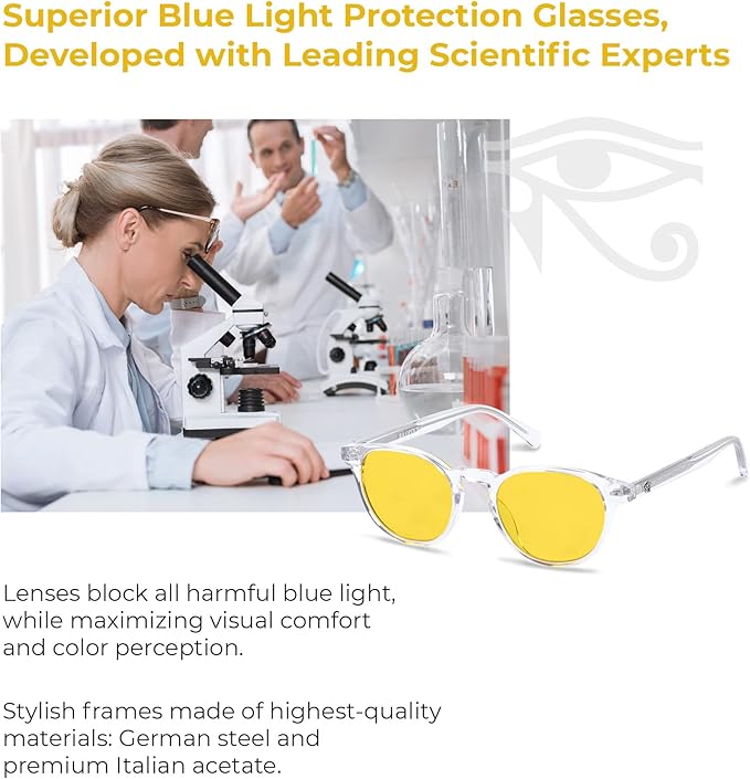 Ra Optics Daylight Lenses - Premium, Science-Based Blue Light Glasses for Screens