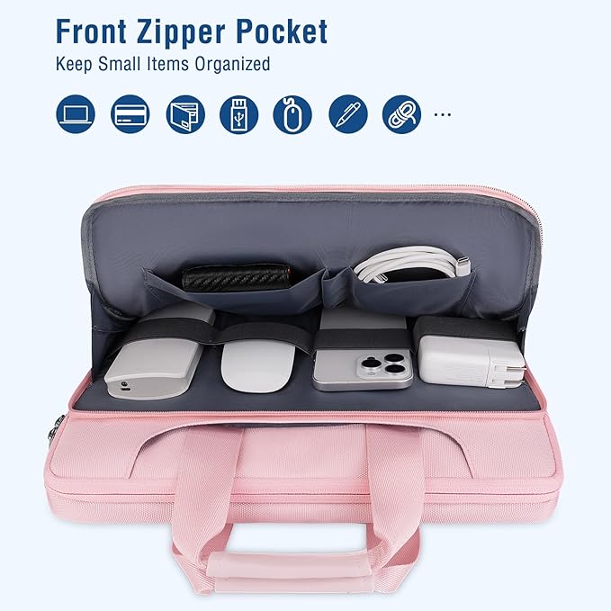 MOSISO 360 Protective Laptop Sleeve Compatible with MacBook Pro 16 inch 2024-2019 M4 M3 M2 M1/Air 15 M3 M2/Pro Retina 15, 15-15.6 inch Notebook Computer, Matching Color Sleeve Bag with Belt, Pink