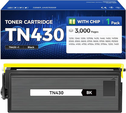 TN430 Toner Cartridge Black 1-Pack Replacement for Brother TN-430 TN460 TN-460 Compatible with Brother Intellifax-4100e 4750e 5750e HL-1240 DCP-1200 1400 8350 MFC-8300 MFC-8500 MFC-9600 P2500 Printer