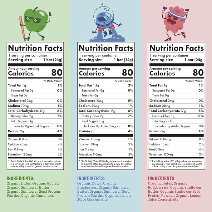 Skout Organic Real Food Bars for Kids Fruit Variety Pack (18 Pack) | Organic Snacks for Kids | Plant-Based Nutrition, No Refined Sugar | Vegan | Gluten, Dairy, Grain & Soy Free