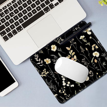 Square Mouse Pad with Stitched Edge, Premium Mousepad Washable Cloth. Computer Mouse Pad with Non-Slip Rubber Base, Mouse Pads for Computers Laptop Mouse 9.25x7.75x0.12 inch-Flower3