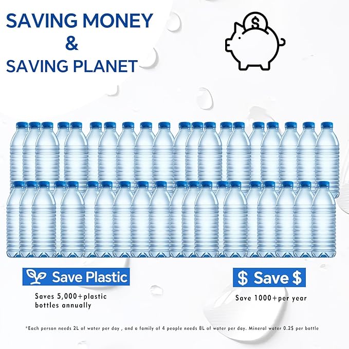 2 Stage Water Filter Replacement for Brio® NFMCTO5MS2 and NFMPP5M, Compatible with The UVF2 Series Models of Brio® Bottleless Water Cooler Dispensers, 1500 Gallons, Leak-free, 2 Counts