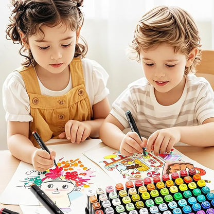 Alcohol Markers 168 Colors with Base Dual Tip Art Drawing Markers for Anime Sketch Illustrations - Refillable