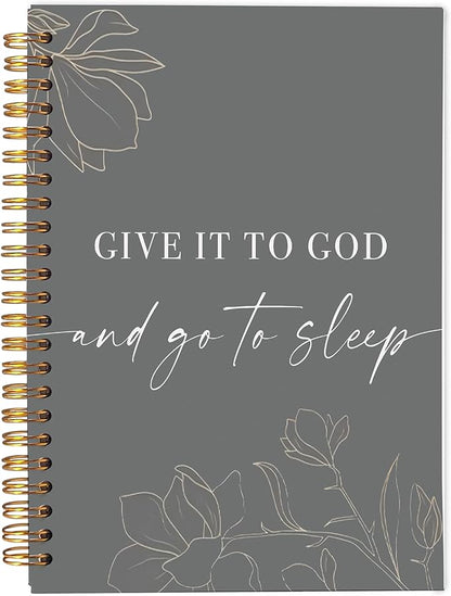 Give It To God And Go To Sleep Spiral Notebook,Bible Notebook Journal for Women Men Writing,College Ruled Spiral Notebook 5.5X8.3 Inch