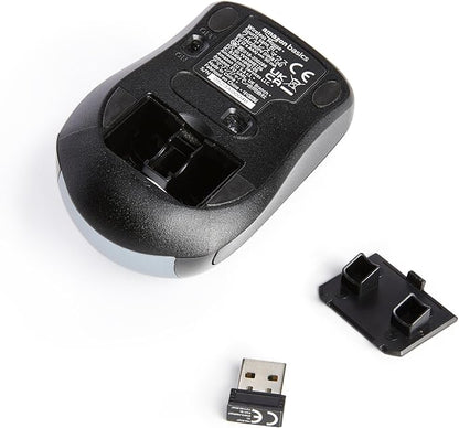 Amazon Basics 2.4 Ghz Wireless Optical Computer Mouse with USB Nano Receiver, Silver