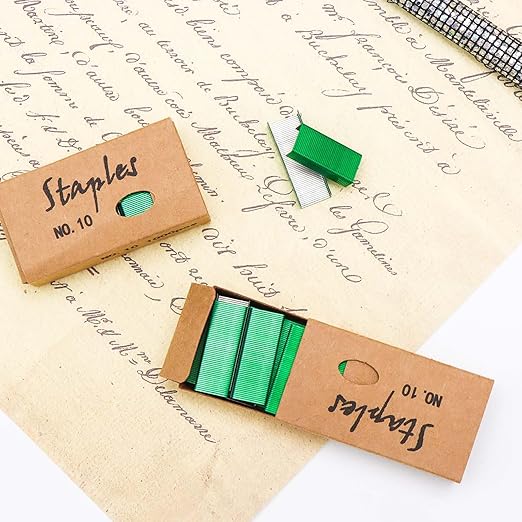 NatSumeBasics 4000 Green Staples #10 Colored Staples for Mini Stapler Refill, No. 10 Staple Smaller Than Standard Staple (Green)