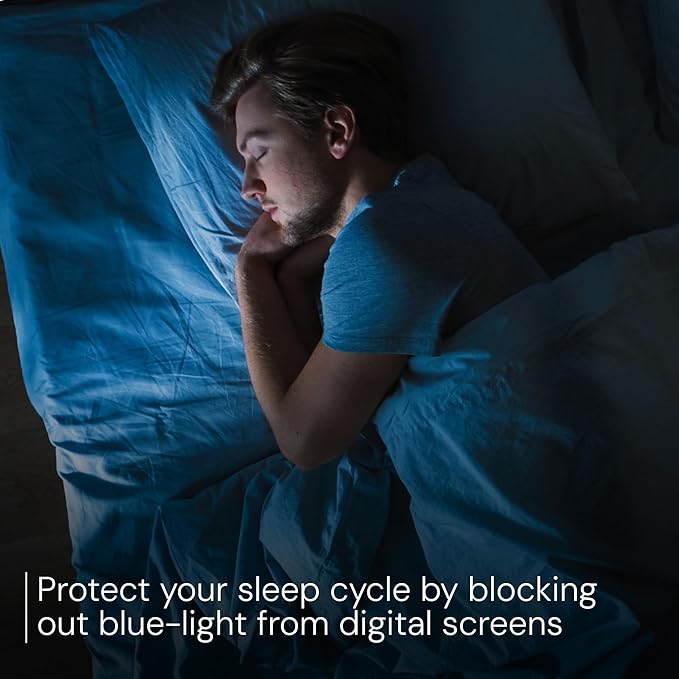 livho Sleep Glasses for up to 99.9% Blue Green Light Blocking for Computer Gaming, Dual Coatings Red Lens, for Women & Men