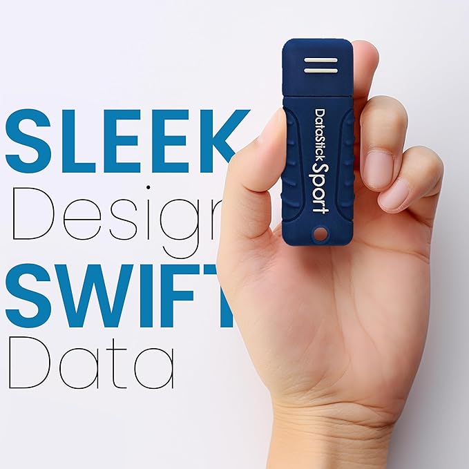 Centon Electronics MP Essentials DataStick Sport USB 3.0 Flash Drive, Waterproof USB Drive, Shock-Resistant Silicon Case, Versatile USB Stick, 8 GB Storage Capacity, Navy Blue, Pack of 5