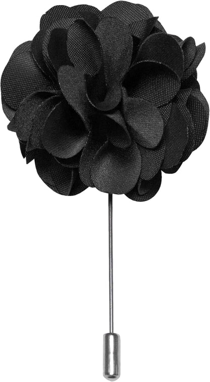 RBOCOTT Solid Color Tie and Pocket Square Hankerchief with Lapel Pin Set for Men