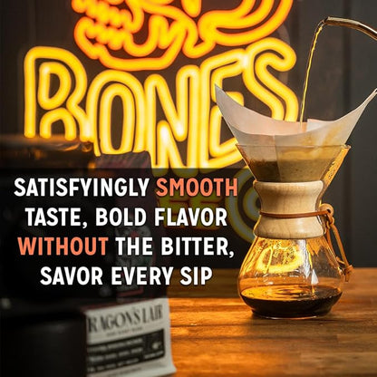 Bones Coffee Company NEW World Tour Sample Pack Box Set with Specialty Coffee Mug, 5 Assorted Single-Origin Low Acid Medium Roast Arabica Beans Flavored Coffee Gifts, 4 oz Pack of 5 Whole Bean