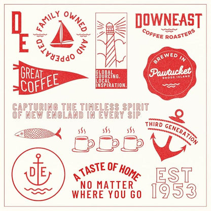 Downeast Coffee Roasters Whole Bean Coffee - Dark Roast, 100% Arabica Coffee - Bold, Syrupy, Bittersweet Toffee Notes - Kenya, Central and South American Highlands (2 lb Bag, Pack of 6))