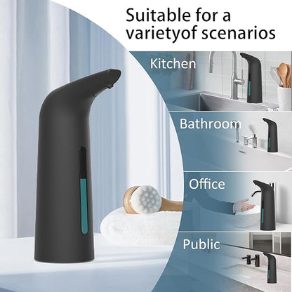 Automatic Soap Dispenser Touchless,400ML Hand & Dish Countertop Electric Liquid Rechargeable Dispenser with Sensor,Modern 4 Gear Adjustable Waterproof Kitchen Auto Soap Pump（Black）