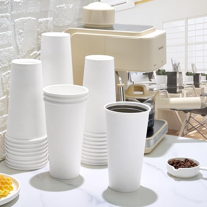 LITOPAK 1000 pack Paper Cup Disposable 20 oz, Bulk White Paper Cups, Hot Paper Coffee Cups for Offices, Schools, Shops, Restaurants
