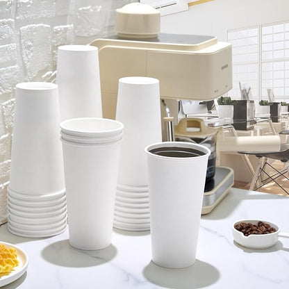 LITOPAK 1000 pack Paper Cup Disposable 20 oz, Bulk White Paper Cups, Hot Paper Coffee Cups for Offices, Schools, Shops, Restaurants