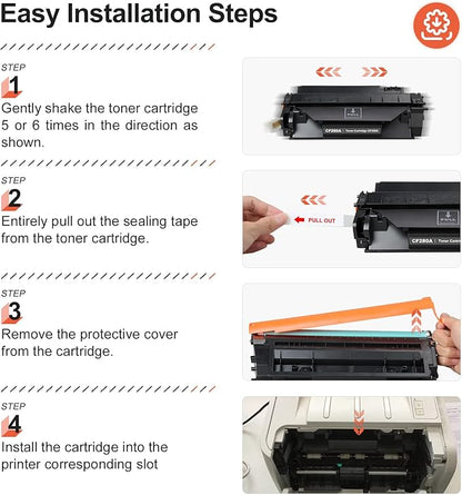 v4ink 4PK Compatible Toner Cartridge Replacement for HP 80A CF280A Toner Cartridge Black for use in HP Pro 400 M401N M401DN M401DNE M401DW Printer, HP LJ Pro 400 MFP M425DN M425DW Printer